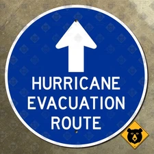 United States hurricane evacuation route marker highway road sign 2000 18x18