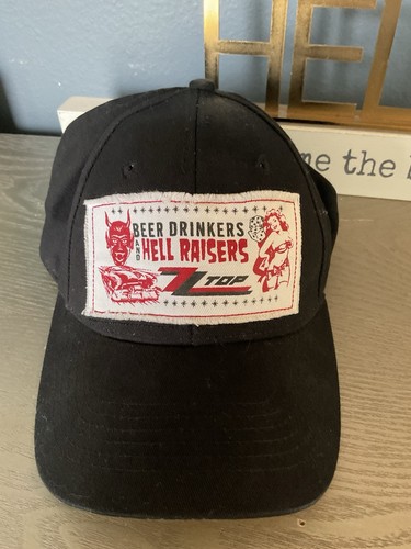 Vintage ZZ Top Hat Beer Drinkers & Hell Raisers Universal Cap Black Adjust 2010