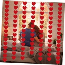 Valentines Day Decorations   PCS Red Felt Hanging Hearts Garland, Pre 96