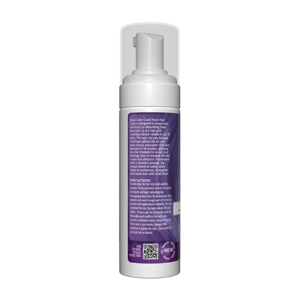 Splat Color Crush Bold Foam PURPLE Hair Color 5 oz Refresh Colors In Minutes - Image 3 of 4