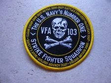 US NAVY Patch VFA-103 Jolly Rogers N° 1 Strike Fighter F/A-18E/F Super Hornet