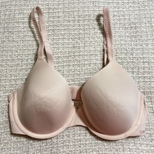 Calvin Klein 32D Nude T-Shirt Bra Underwire Lightly Lined Smooth Everyday Blush