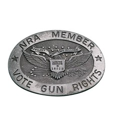 NRA Member Belt Buckle Silver Tone Limited Edition