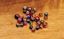 Hareline Multihued Rainbow Brass Beads Metal Fly Tying Materials - All Sizes
