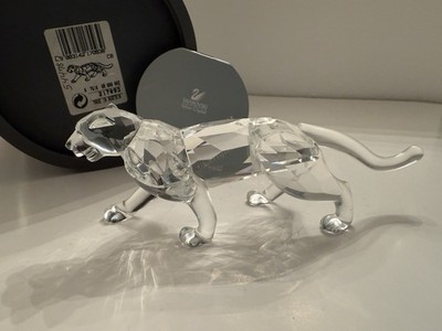 Swarovski Jaguar Leopard Panther Crystal Figurine #217093, Retired