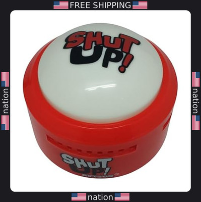 Funny Shut Up Button - 12 Hilarious Sayings - Perfect for Games & Office Fun