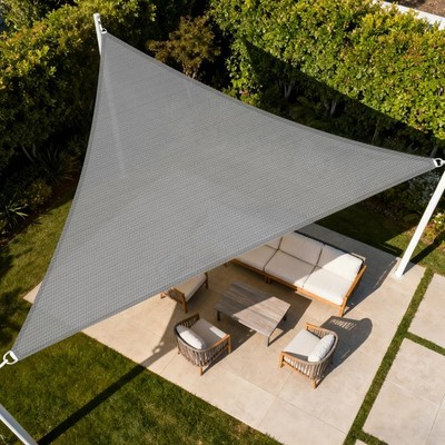 Sun Shade Sail Light Gray Permeable UV Block Outdoor Canopy Awning Pool Patio