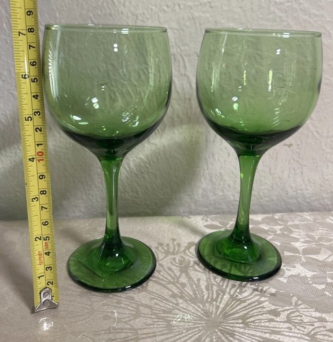 2er Set Greenbrier International Grün Klarglas Weingläser Neu Ohne Karton Selten - Bild 4 von 4