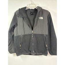 The North Face Denali Fleece Hooded Jacket Boys Large 14/16 Black Full Zip Hoody
