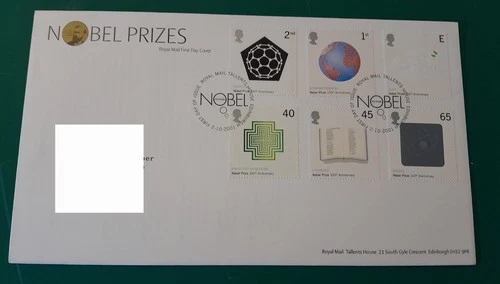2001 Nobel Peace Prize Stamps GB First Day Cover Addressed