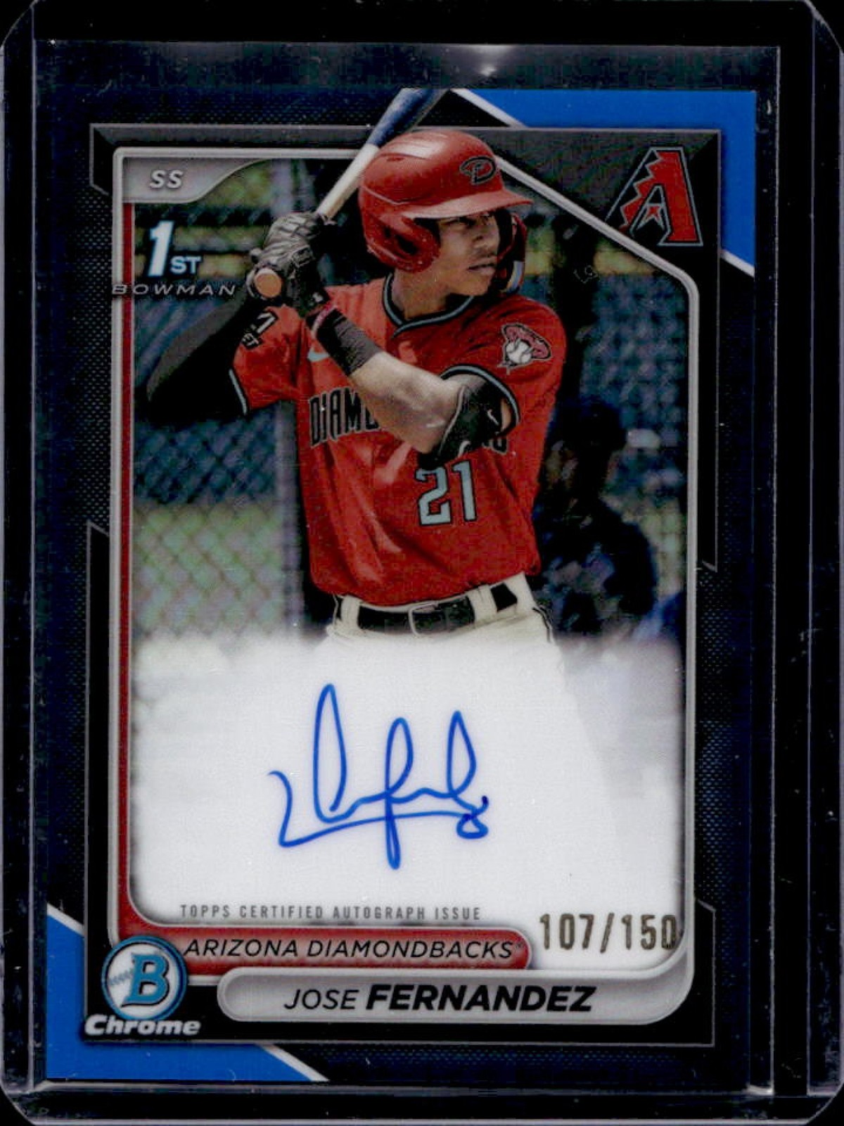 2024 Bowman Chrome Jose Fernandez Auto Blue Refractor 1st #107/150