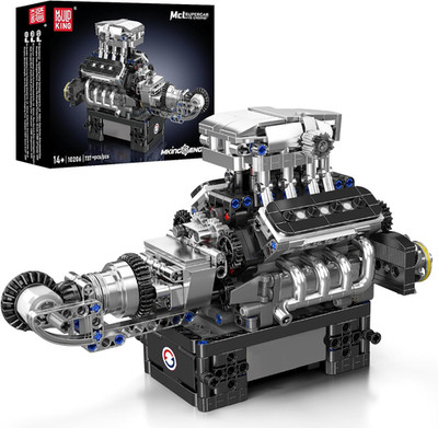 Supercar V8 Engine Building Blocks Sets, Build a Engine Model Kit That Runs, MOC