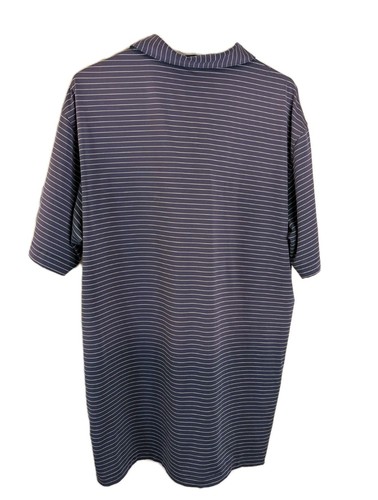 Peter Millar, Men's Summer Comfort Polo, Purple With White Stripes, Size L - Picture 2 of 3