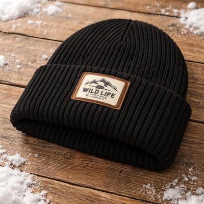 Hochwertige Wild Life Wintermütze - Schwarz - Größe S - L ; Unisex Man & Woman