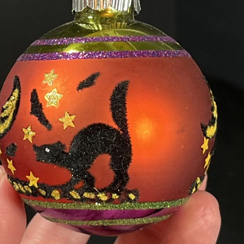 Christopher Radko Shiny Bright Halloween Ornaments Cats & Bats 2.5” - Picture 3 of 6