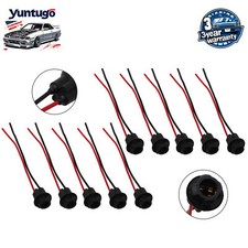10pcs T10 168 194 W5w Light Bulb Extension Wiring Harness Socket Connector