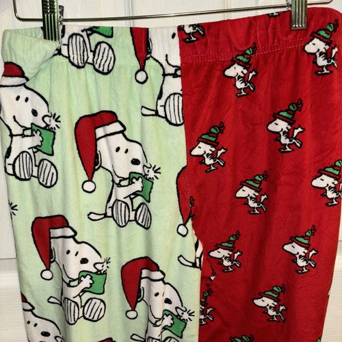 Snoopy Peanuts Sleepwear Lounge Pants Christmas Special Size Medium Green/Red - Picture 8 of 12