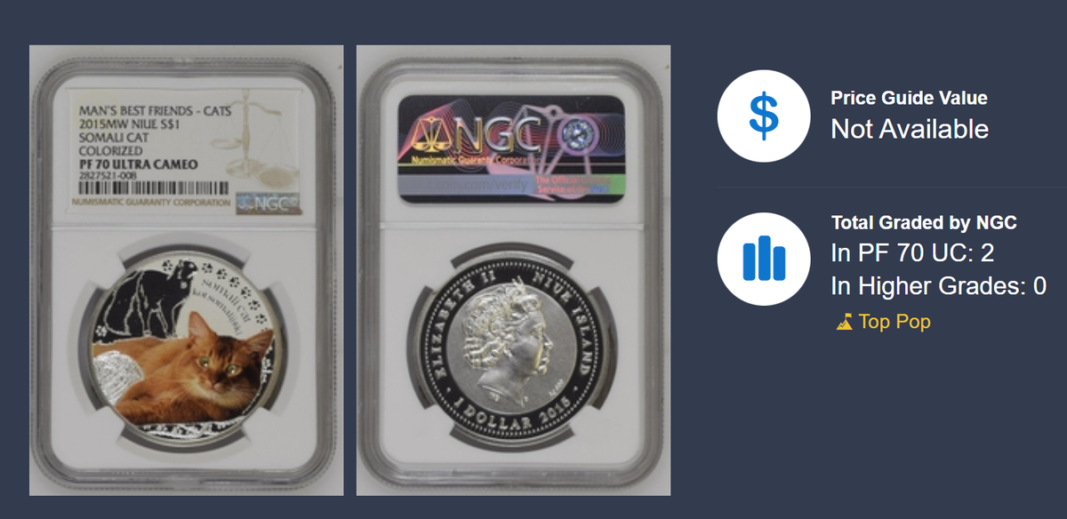 2015 NIUE $1 SOLALI CAT - COLORIZED - NGC PF70 UC - .999