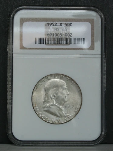 1952-S NGC MS65 Franklin silver half dollar