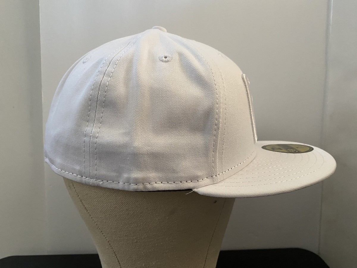 New Era Logo 7 1/2 59Fifty New Era Hat Fitted Cap Men White Brand