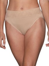 Vanity Fair Hi Cut Panties Size 6 Medium Women's Underwear Effortless Neutral