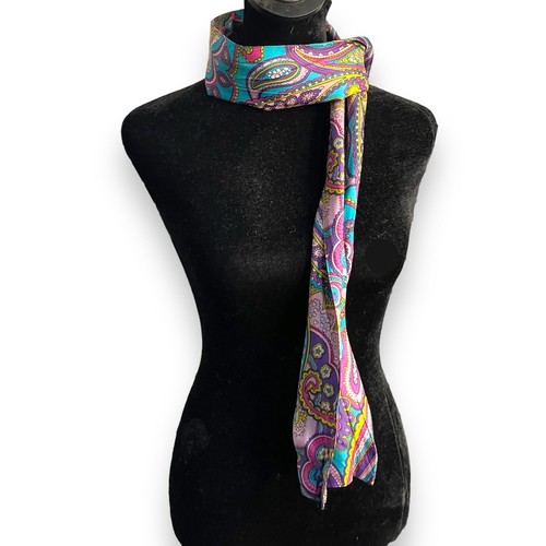 Paisley Print Neck Tie Scarf Women's Multicolored Multifunctional
