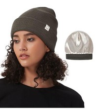 Satin Lined Beanie for Women Men Winter Hats for Women Silk Lining Slouchy Be...