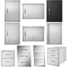 VEVOR 14X20-18x24 zoll Grillinsel Zugangstür Außenküchentür Edelstahl/Kühlplatte