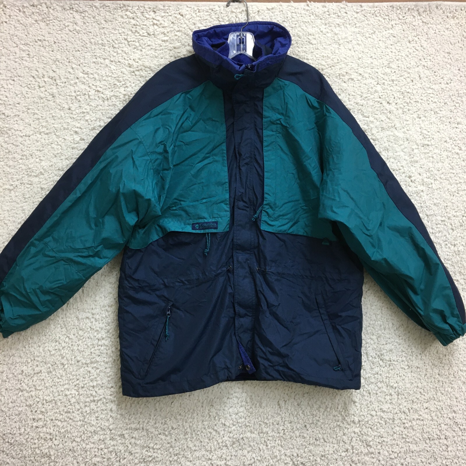Vintage Columbia Wasatch Green XL Full Zip Windbreaker for Men