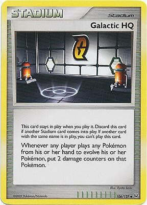Pokemon Platinum Edition Uncommon Card - Galactic HQ 106/127