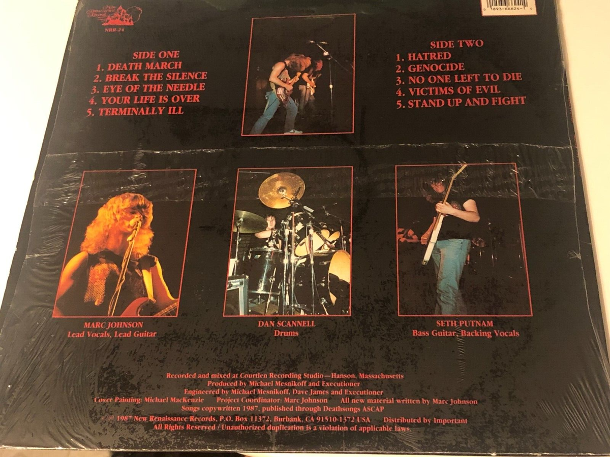 EXECUTIONER BREAK THE SILENCE VINYL LP 1987 SETH PUTNAM Anal