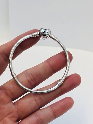Authentic Pandora 925 Sterling Silver Pave Heart Clasp 590727CZ