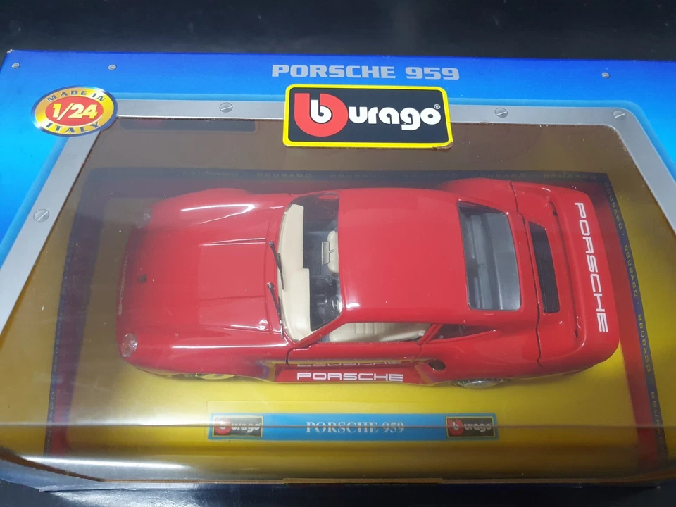PORSCHE 959 1/24 Burago Cod. 0121 ROSSO- Mady in Italy - Immagine 2 di 2