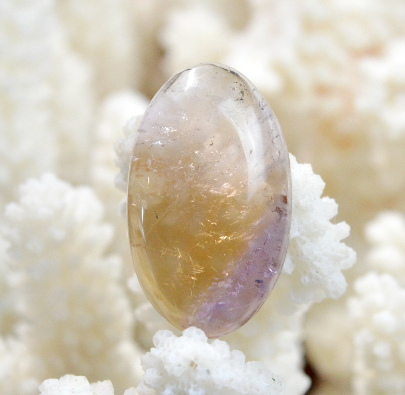 Amétrine cabochon pierre naturelle 38 carats de Bolivie pour bijoux bohème chic et bien-être