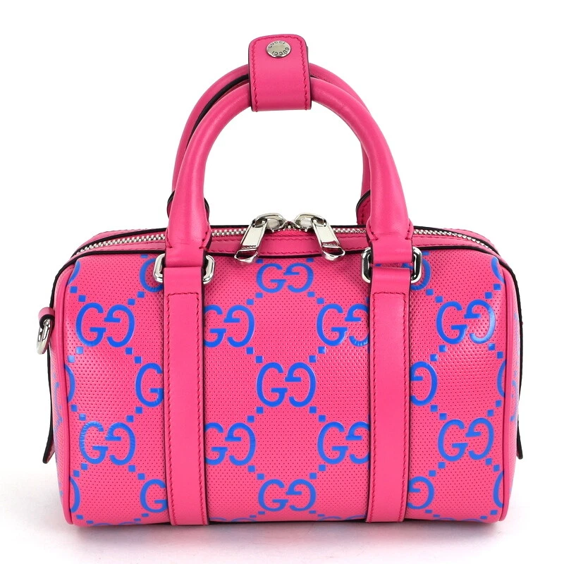 Gucci pink shop and blue bag