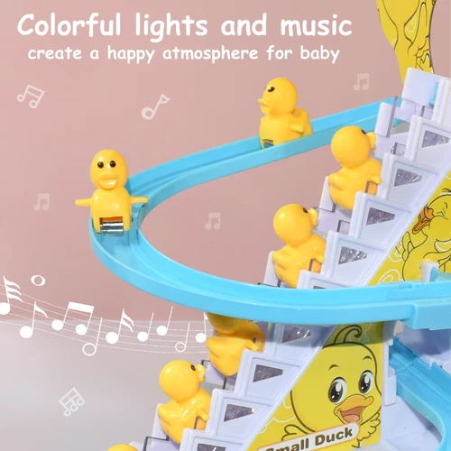 Climbing Stairs Track Toys Electric Duck DIY Rail Racing Track Roller Coaster To - Picture 6 of 14