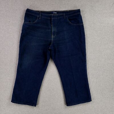 Basic Edition 42x24 Blue Jeans Shortened Soft Stretch Dress Pants Denim Dark