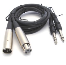 Hosa Interconnect Xlr 3 Pin Male And Female Cables To 1/4 Inch Stereo Jacks  