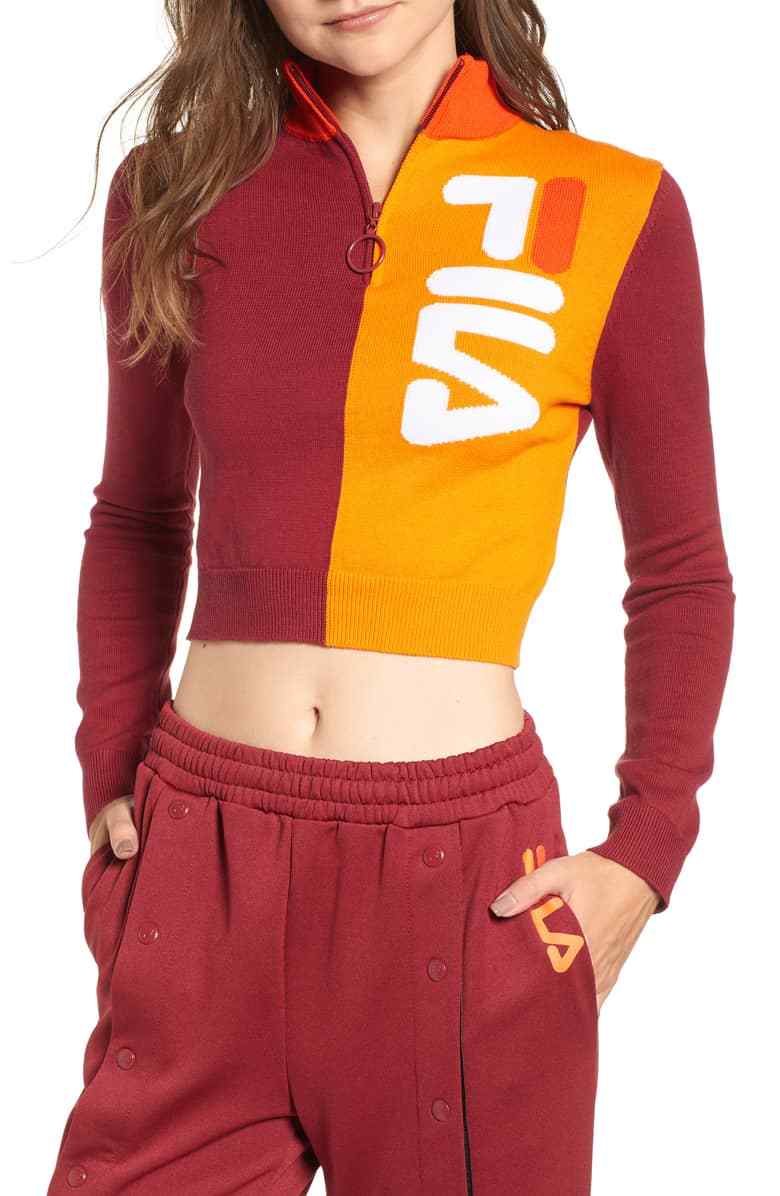 orange fila sweater