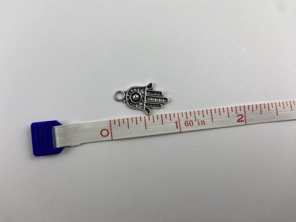 Hasma Mano Mal de Ojo Dije Metal Joyería Hacer Pulsera Dije 3D Gris Foto 3 de 3