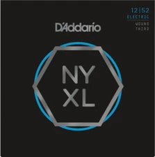 D'Addario Nickel Wound, Light Wound 3RD, 12-52 Electric Guitar Strings