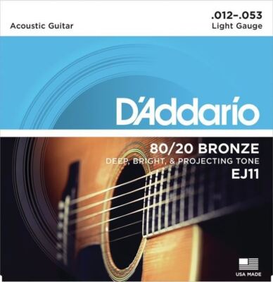 EJ11 D'Addario Bronze Acoustic Lite Guitar Strings