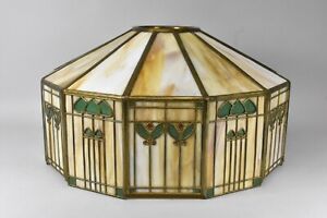 Antique Handel Arts Crafts Slag Glass, Handel Slag Glass Table Lamp