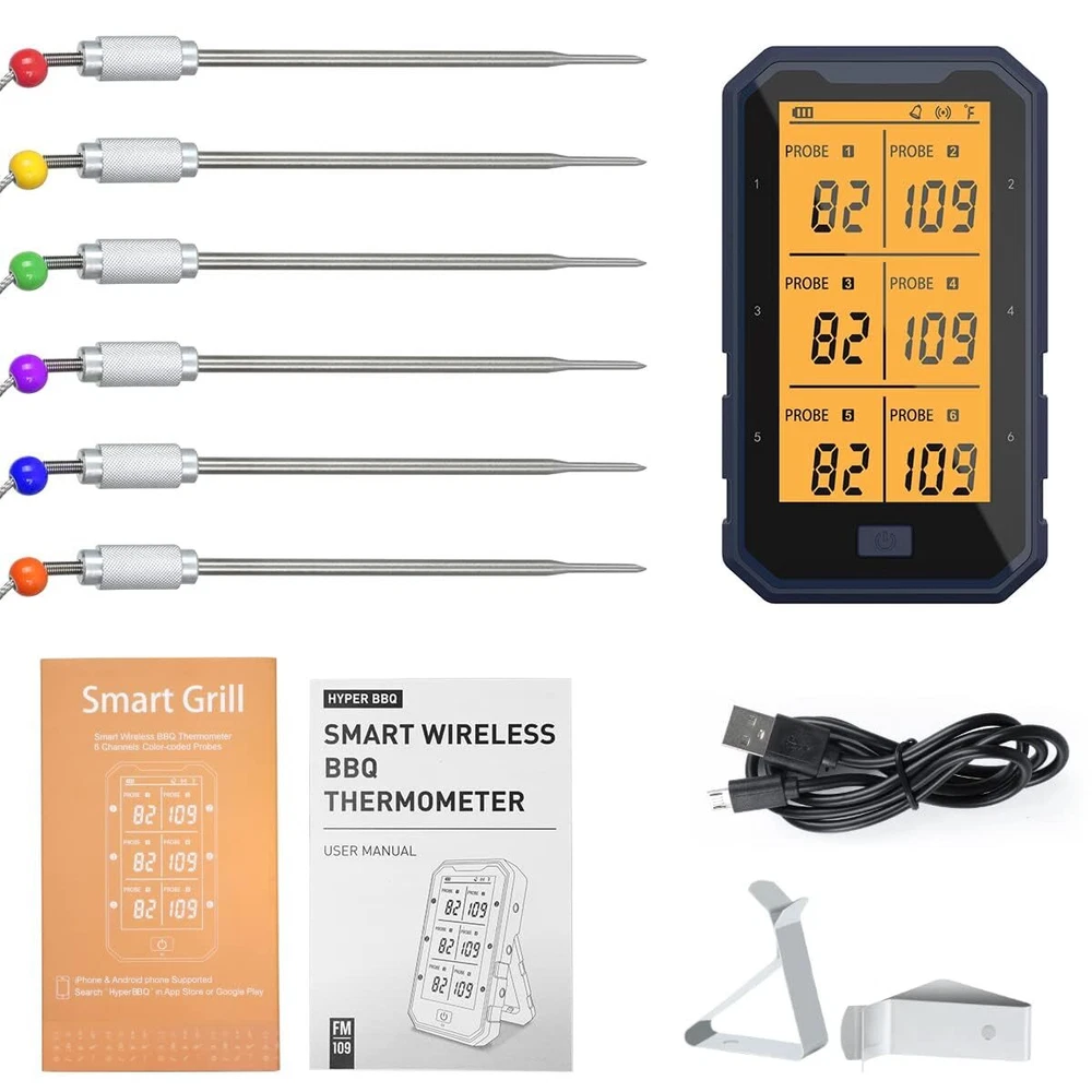 Wireless Meat Thermometer, Bluetooth Meat Thermometer for Grilling Digital BB...