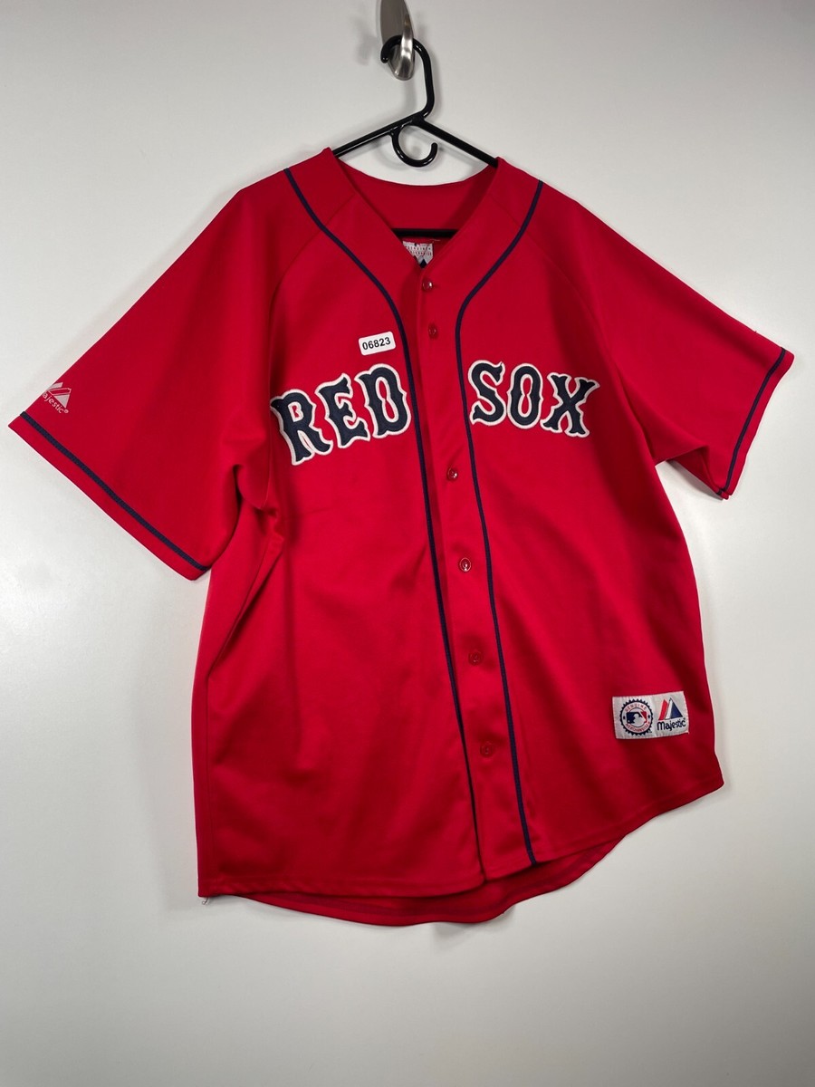 Vtg Majestic Mens Boston Red Sox MLB Baseball Jersey Red Sz XL