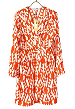NWT Collective Concepts Coral Woven Faux Wrap Print Dress Size Small $74 New!