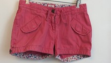 Girls Mini Boden Pink Cotton Shorts Size 14 Years Floral Lined Preppy Beach