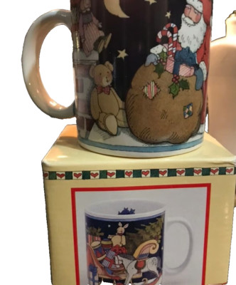 Susan Winget Christmas Mug 1993 Santa on Rooftop oz Cup 5455 NIB VTG