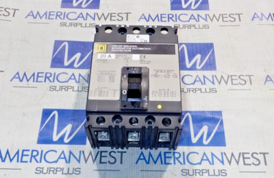 Square D FHP36020 20 Amp 3 Pole 600V 25KA@480V Circuit Breaker Tested