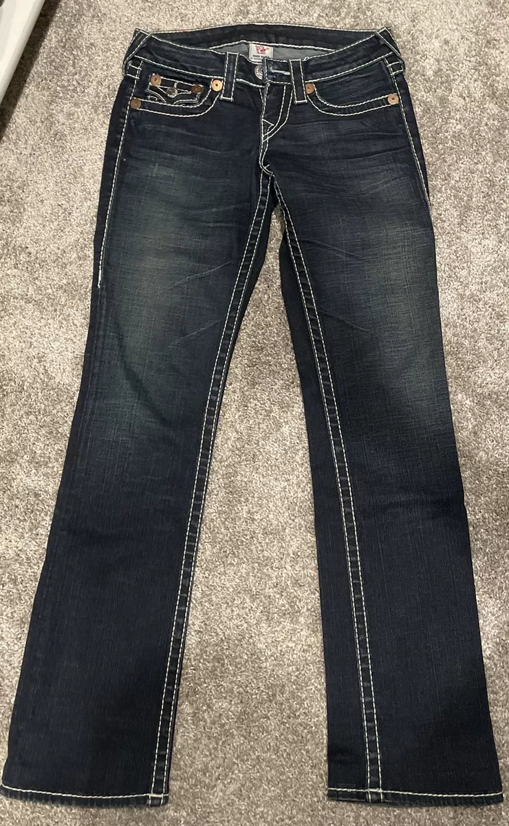 True religion jeans dark blue white stitching sales